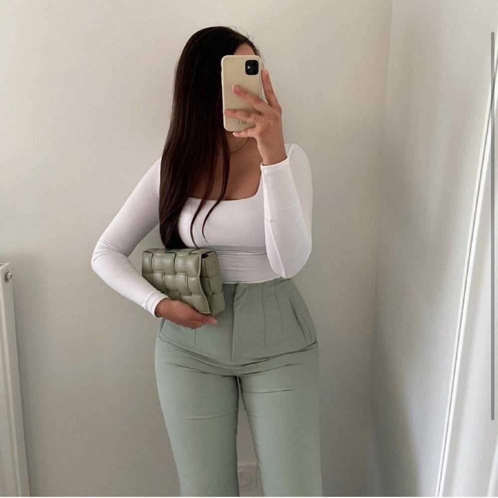 Brand New With Tags Zara Mint Green High Waisted Pants/Trousers S